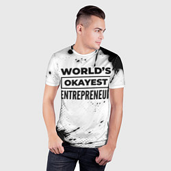 Футболка спортивная мужская Worlds okayest entrepreneur - white, цвет: 3D-принт — фото 2