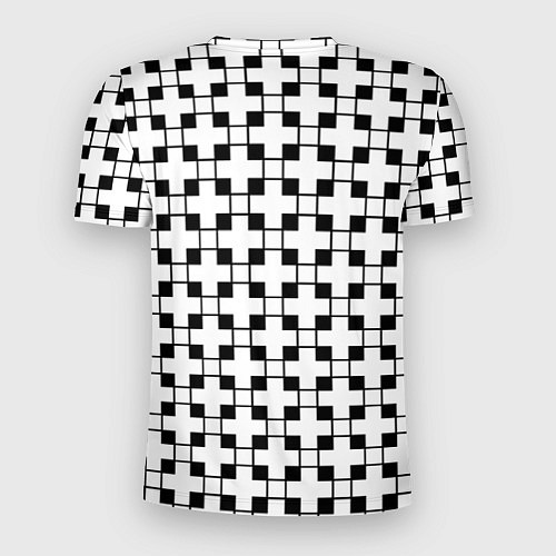 Мужская спорт-футболка Геометрический черно-белый узор / 3D-принт – фото 2