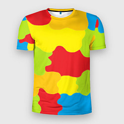 Мужская спорт-футболка Кляксы разноцветные - детский камуфляж