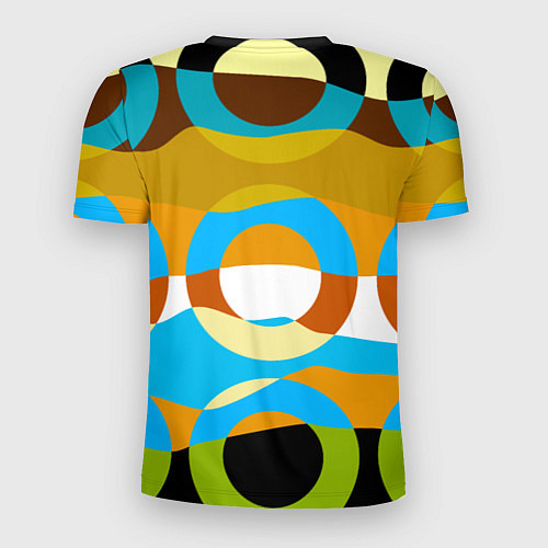 Мужская спорт-футболка Разноцветный абстрактный волнообразный паттерн с к / 3D-принт – фото 2