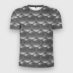 Футболка спортивная мужская Абстрактное множество серых металлических шаров, цвет: 3D-принт