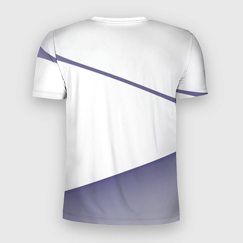 Мужская спорт-футболка Абстрактный белый и фиолетовый паттерн / 3D-принт – фото 2
