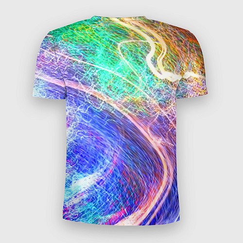 Мужская спорт-футболка Абстрактные разноцветные молнии / 3D-принт – фото 2