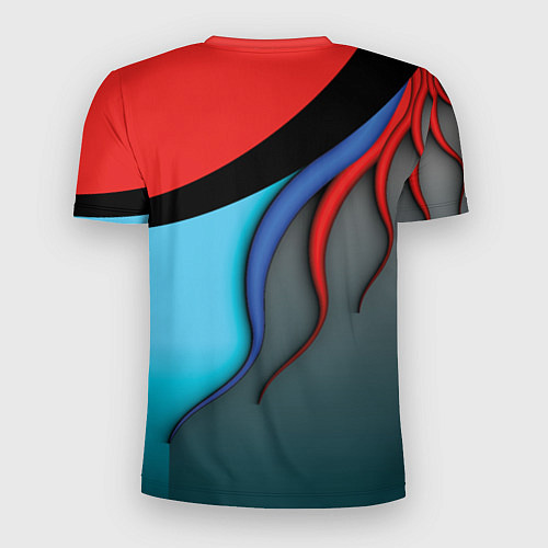 Мужская спорт-футболка Разноцветные ручейки / 3D-принт – фото 2