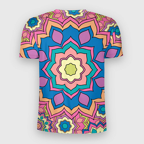 Мужская спорт-футболка Цветочный разноцветный паттерн / 3D-принт – фото 2