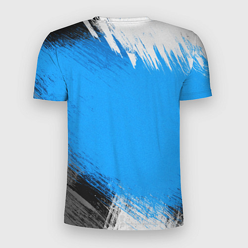 Мужская спорт-футболка Абстрактный пятнистый черно-синий узор / 3D-принт – фото 2