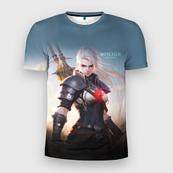 Футболка спортивная мужская The Witcher girl art, цвет: 3D-принт