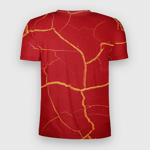 Мужская спорт-футболка Красный текстурный узор / 3D-принт – фото 2