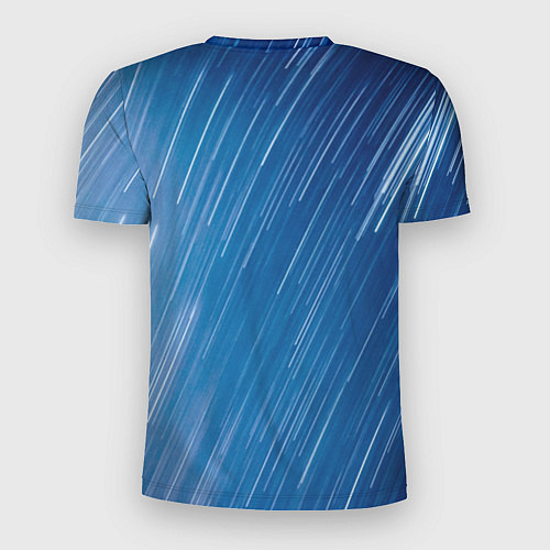 Мужская спорт-футболка Белые полосы на синем фоне / 3D-принт – фото 2