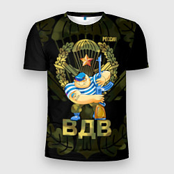 Мужская спорт-футболка Российский десантник с автоматом