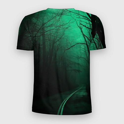 Мужская спорт-футболка Уэнсдэй зеленый лес / 3D-принт – фото 2