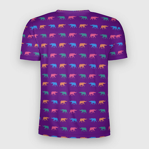 Мужская спорт-футболка Разноцветные слоны / 3D-принт – фото 2