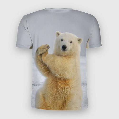 Мужская спорт-футболка Белый медведь разминается / 3D-принт – фото 2