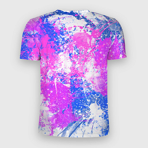 Мужская спорт-футболка Разбрызганная фиолетовая краска - светлый фон / 3D-принт – фото 2
