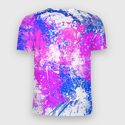 Мужская спорт-футболка Разбрызганная фиолетовая краска - светлый фон / 3D-принт – фото 2