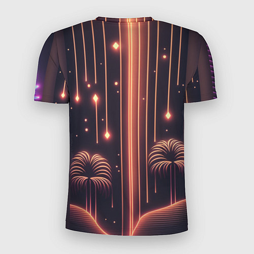 Мужская спорт-футболка Неоновый тропический дождь / 3D-принт – фото 2