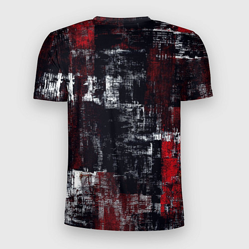 Мужская спорт-футболка Абстракт красный на чёрном / 3D-принт – фото 2