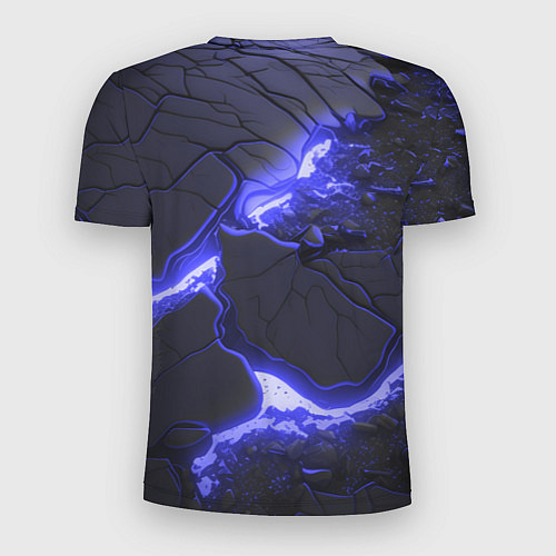 Мужская спорт-футболка Красивая синяя неоновая лава / 3D-принт – фото 2