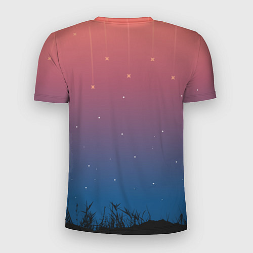 Мужская спорт-футболка Сатурн на фоне падающих звезд и кометы / 3D-принт – фото 2