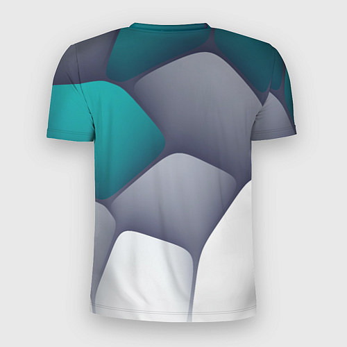 Мужская спорт-футболка Серо-бело-синий каменный паттерн / 3D-принт – фото 2