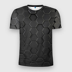 Мужская спорт-футболка Abstraction hexagon grey