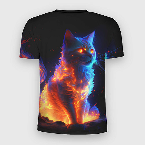Мужская спорт-футболка Огненная кошка / 3D-принт – фото 2