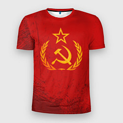 Футболка спортивная мужская СССР серп и молот, цвет: 3D-принт
