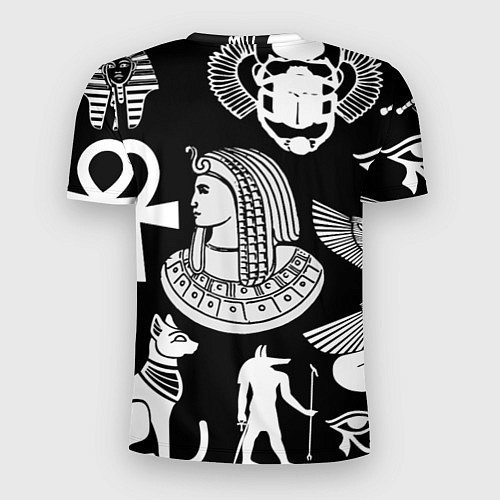 Мужская спорт-футболка Египетские знаки на черном фоне / 3D-принт – фото 2