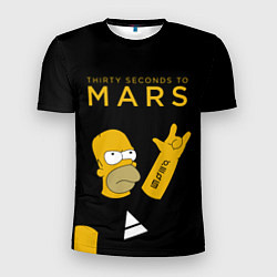 Мужская спорт-футболка 30 Seconds to Mars Гомер Симпсон рокер