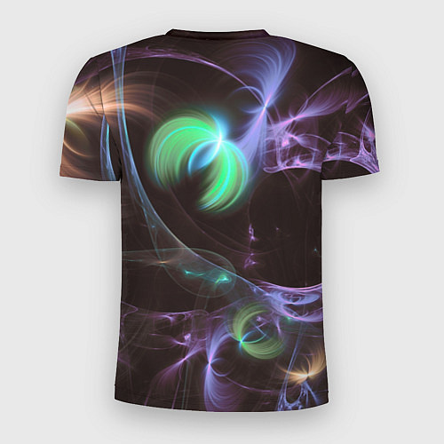 Мужская спорт-футболка Магические фиолетовые волны и цветные космические / 3D-принт – фото 2