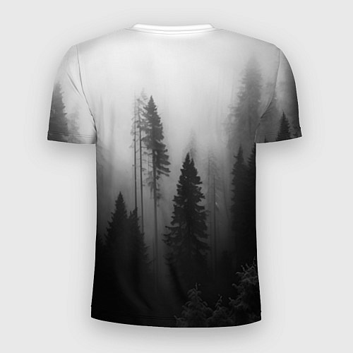 Мужская спорт-футболка Красивый лес и туман / 3D-принт – фото 2