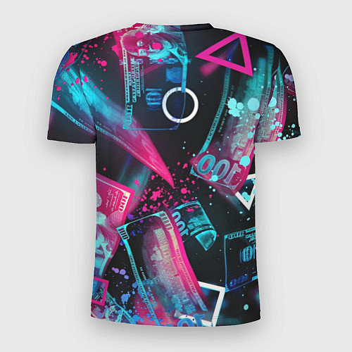 Мужская спорт-футболка Neon money / 3D-принт – фото 2