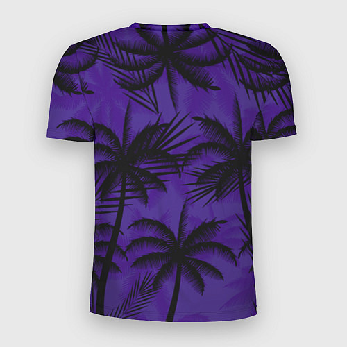 Мужская спорт-футболка Пальмы в ночи / 3D-принт – фото 2