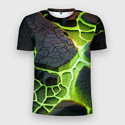 Футболка спортивная мужская Зеленая неоновая лава, цвет: 3D-принт