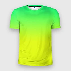 Футболка спортивная мужская Зелено-желтый градиент, цвет: 3D-принт
