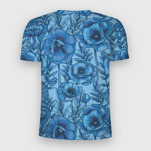 Мужская спорт-футболка Синие цветы / 3D-принт – фото 2
