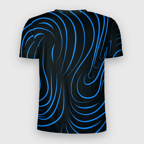 Мужская спорт-футболка Волны в стиле зебра / 3D-принт – фото 2