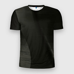 Футболка спортивная мужская Чёрные геометрические металлические листы, цвет: 3D-принт