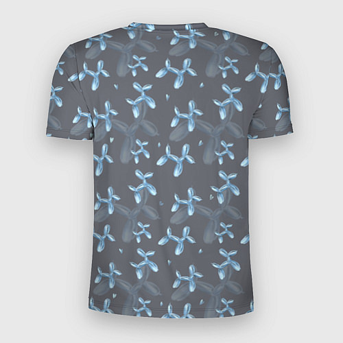 Мужская спорт-футболка Паттерн с голубыми собаками / 3D-принт – фото 2