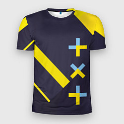 Футболка спортивная мужская TXT yellow geometry, цвет: 3D-принт