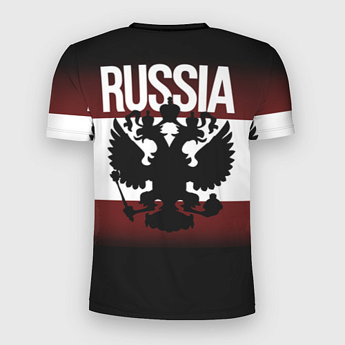 Мужская спорт-футболка Надпись Russia с Гербом / 3D-принт – фото 2