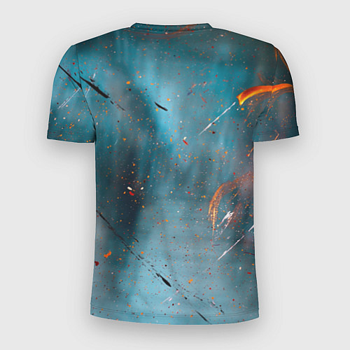 Мужская спорт-футболка Абстрактный синий туман, силуэты и краски / 3D-принт – фото 2