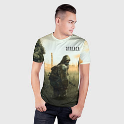 Футболка спортивная мужская STALKER Одиночка утром на ЧАЭС, цвет: 3D-принт — фото 2