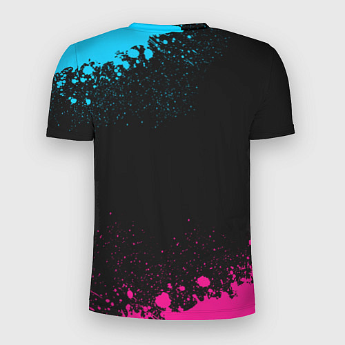 Мужская спорт-футболка Сварщик за работой - неоновый градиент / 3D-принт – фото 2