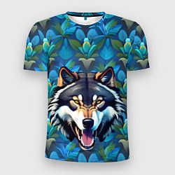 Мужская спорт-футболка Волк из джунглей