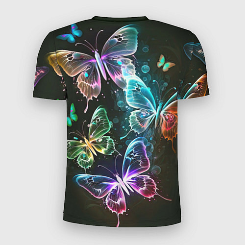 Мужская спорт-футболка Неоновые дикие бабочки / 3D-принт – фото 2