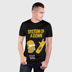 Футболка спортивная мужская System of a Down Гомер Симпсон рокер, цвет: 3D-принт — фото 2