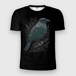 Мужская спорт-футболка Чёрный Ворон птица тёмная