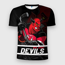 Футболка спортивная мужская New Jersey Devils маскот, цвет: 3D-принт