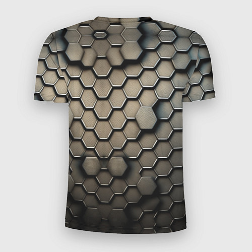 Мужская спорт-футболка Сталь и соты / 3D-принт – фото 2